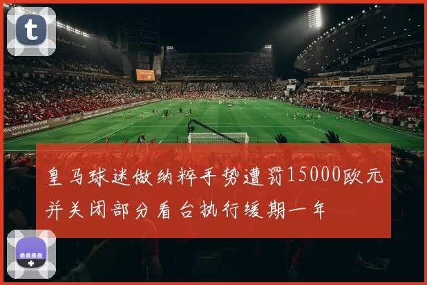 皇马球迷做纳粹手势遭罚15000欧元并关闭部分看台执行缓期一年